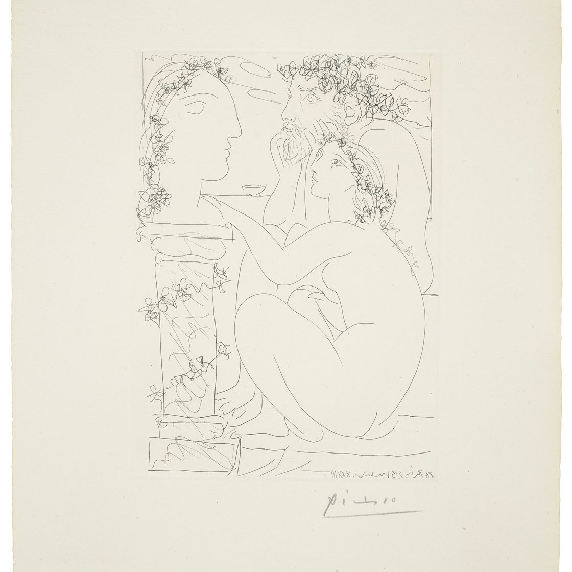 Pablo Picasso — Скульптор и поклонник моделей наедине со скульптурой, от: La Suite Vollard