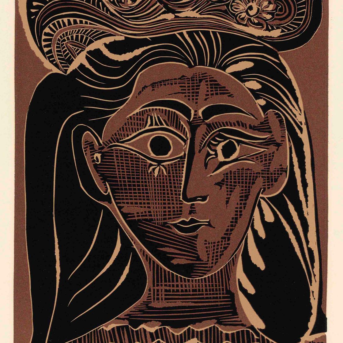 Pablo Picasso — Женская прическа с цветами (р. 1075; Р. 1322)