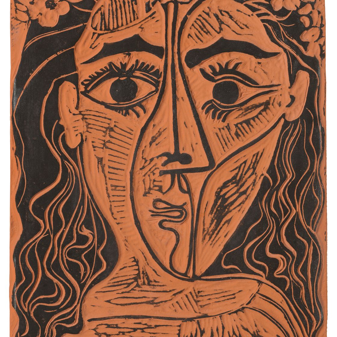 Pablo Picasso — Тет-а-тет с женщиной, украшенной цветами (A.R. 522), изображение 1