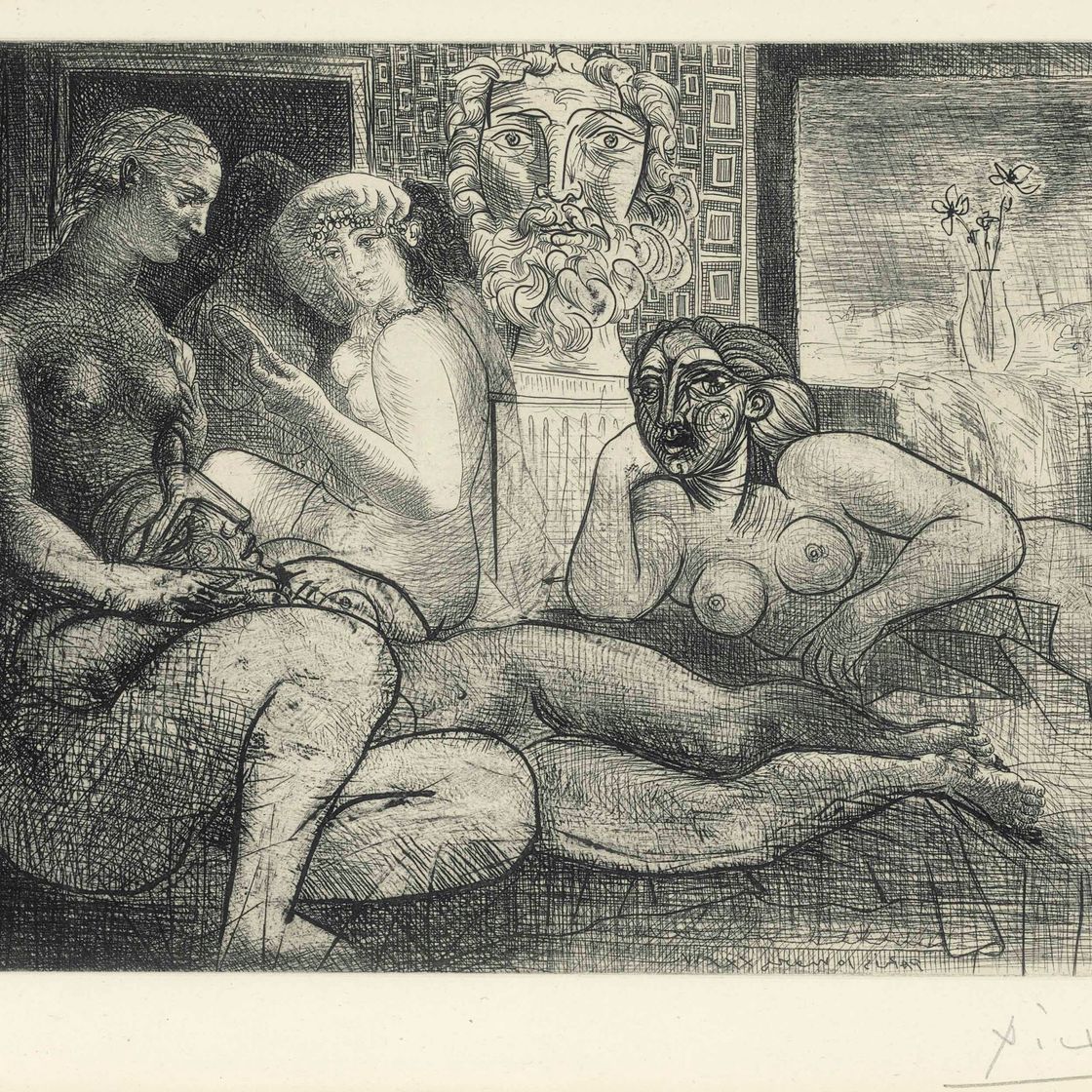 Pablo Picasso — "Четыре новые женщины и их скульптура наедине" из "Сюиты Воллар"