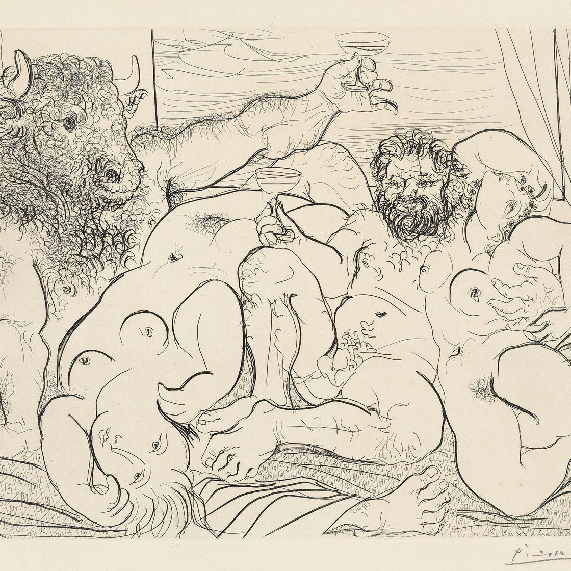 Pablo Picasso — Сцена "Вакханалия с минотавром", автор: Сюита Воллар