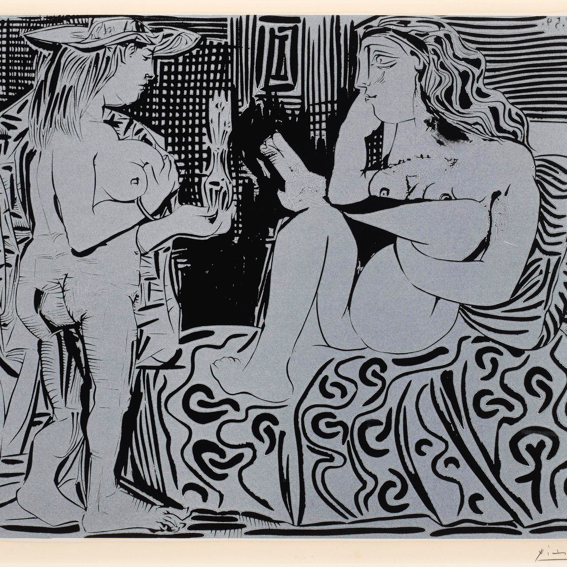 Pablo Picasso — Две женщины в вазе с цветами (B. 915; Ba. 1239)