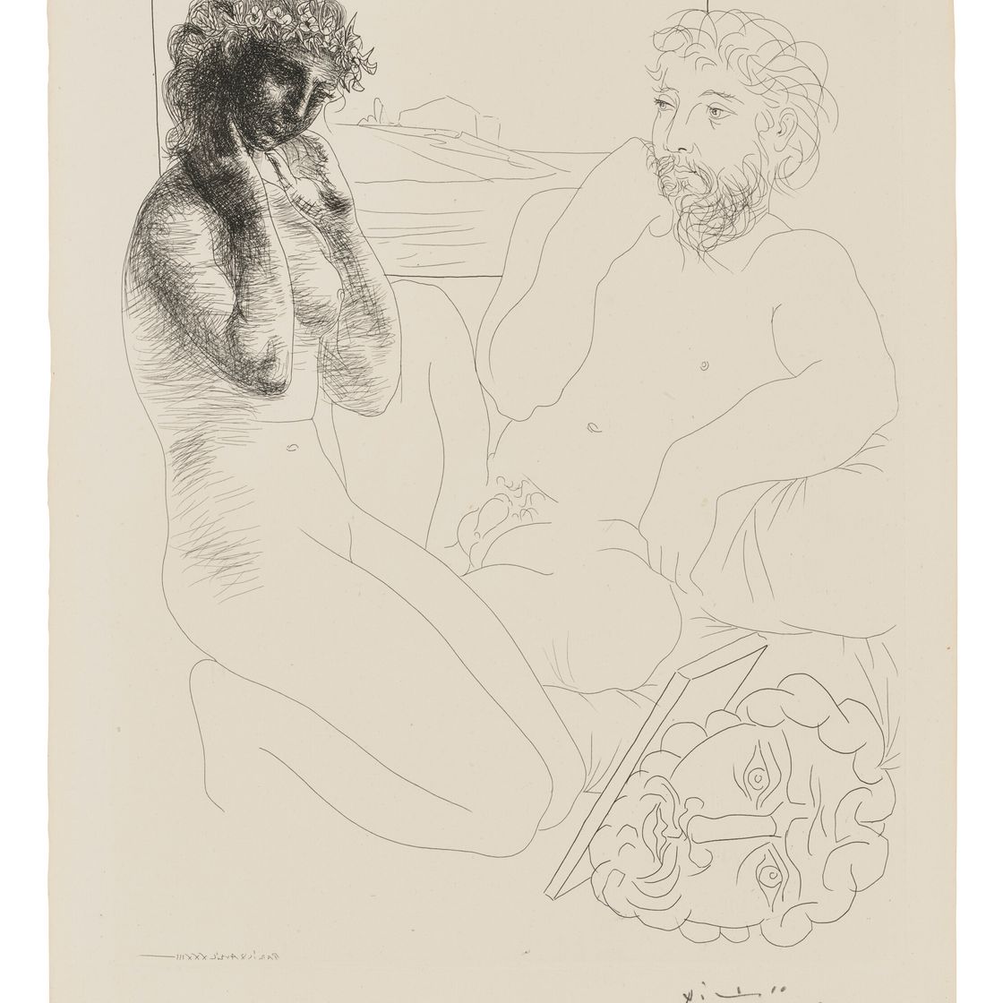 Pablo Picasso — Скульптор и модель Аженуйе, автор: La Suite Vollard