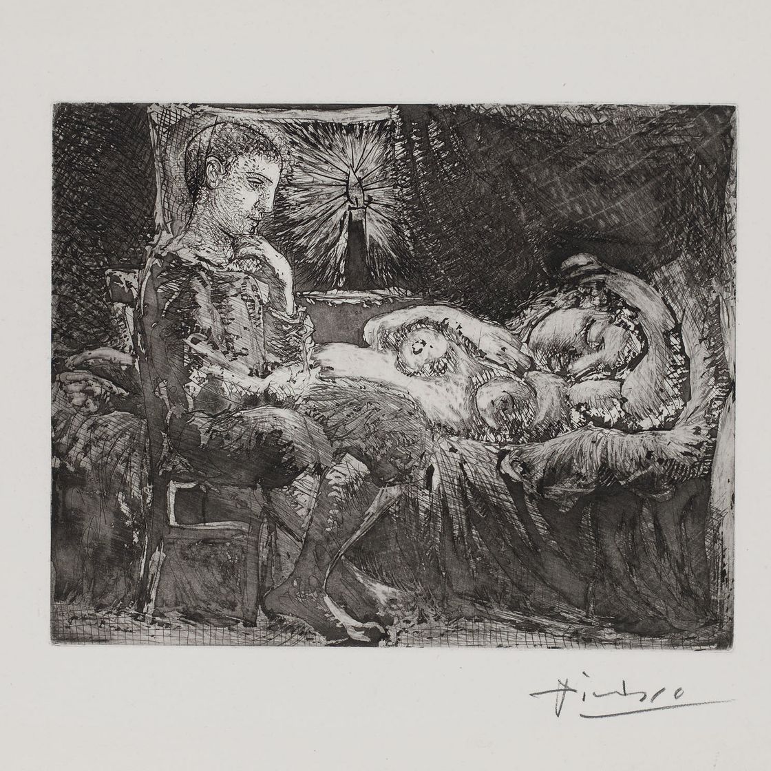 Pablo Picasso — "Гарсон и сонная девушка в канделябрах", автор: Ла Сюит Воллар (B. 226; Ba. 440Bc)