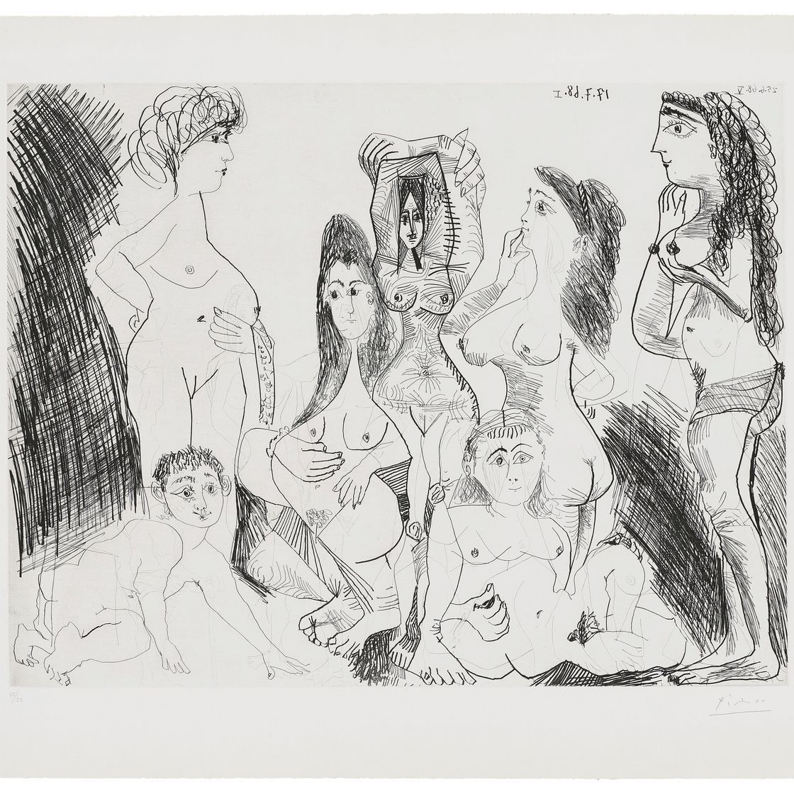 Pablo Picasso — Игриво танцует с Хаммамом в дневнике для женщин, от: La Serie 347
