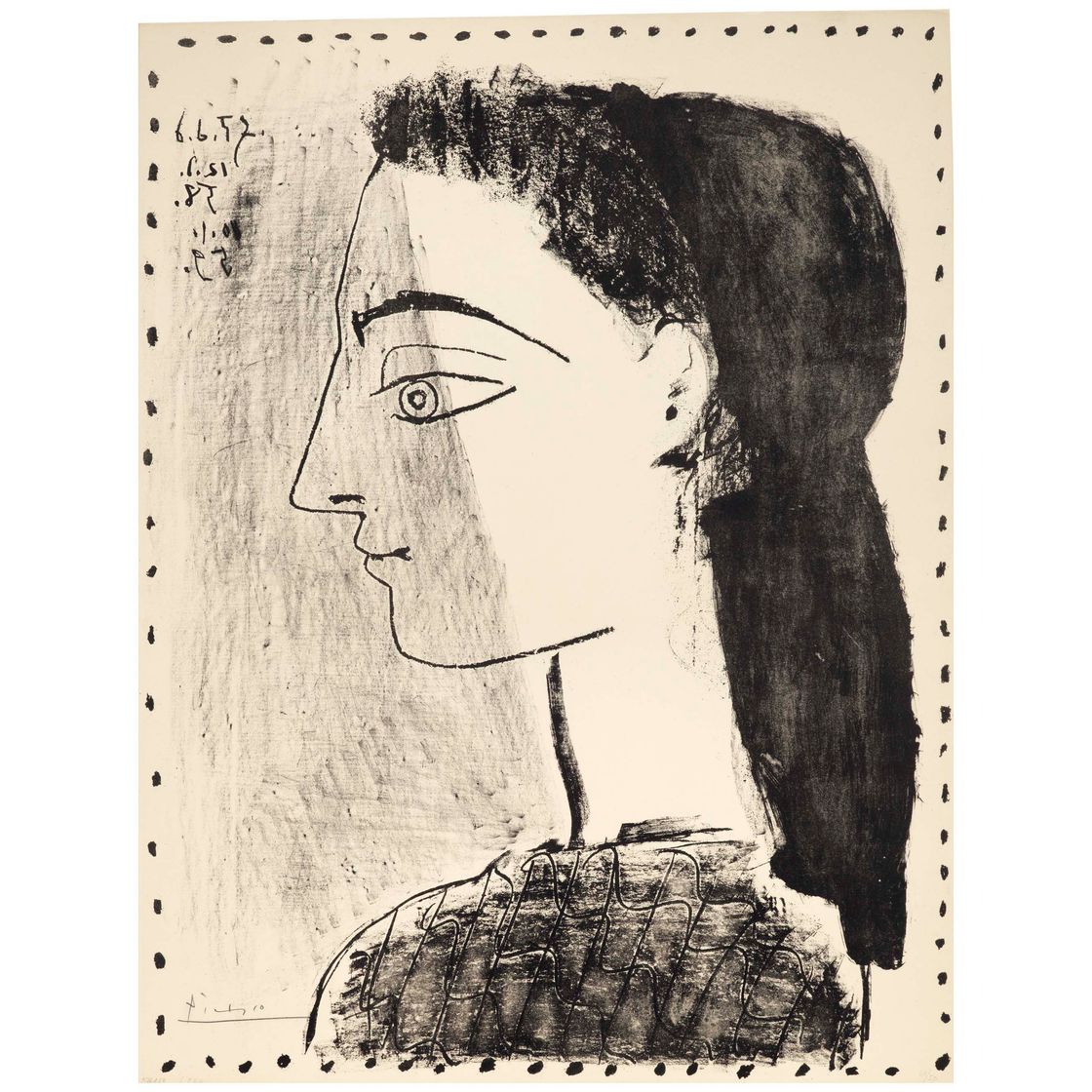 Pablo Picasso — Жаклин в черном платье