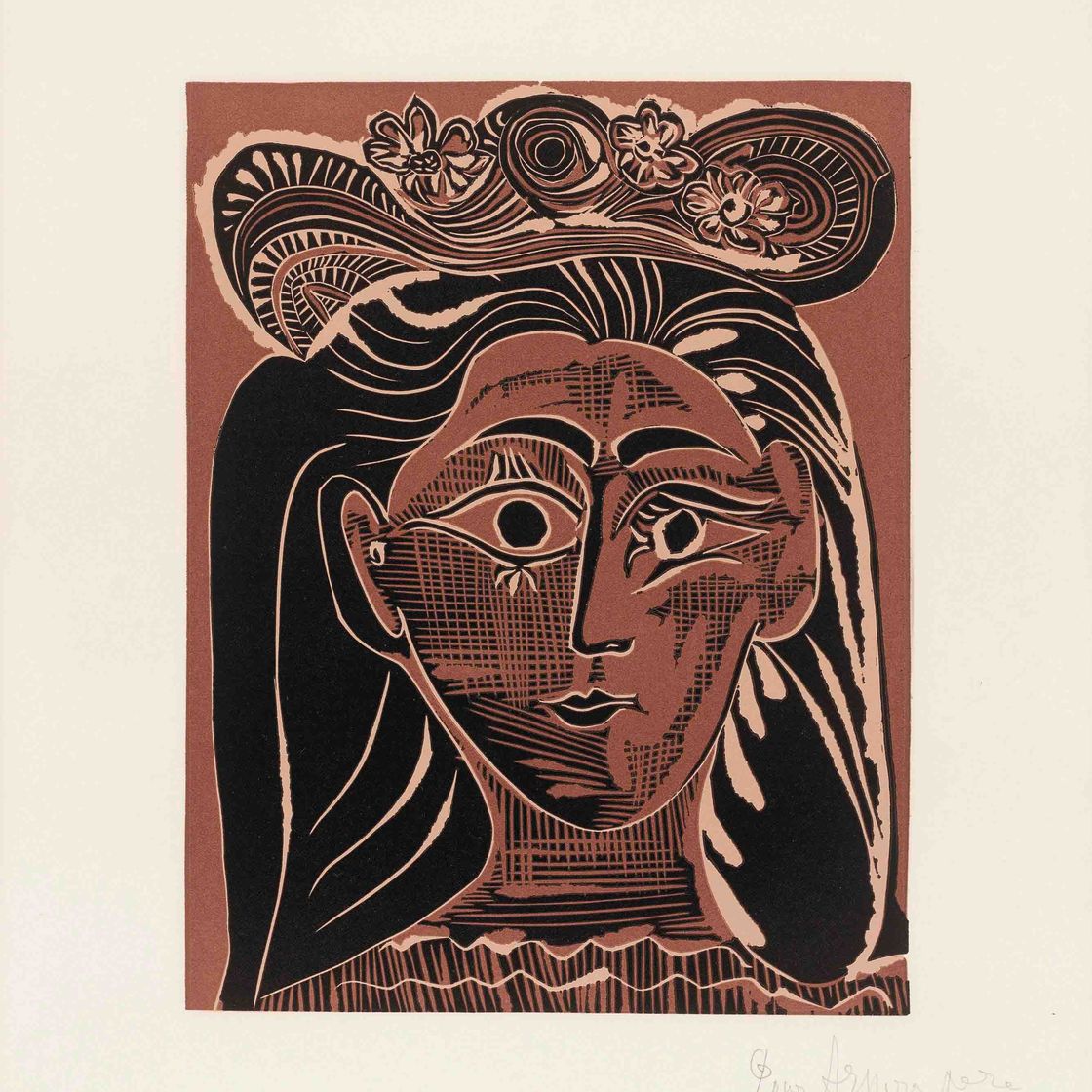 Pablo Picasso — Женская прическа с цветами (р. 1075; Р. 1322)
