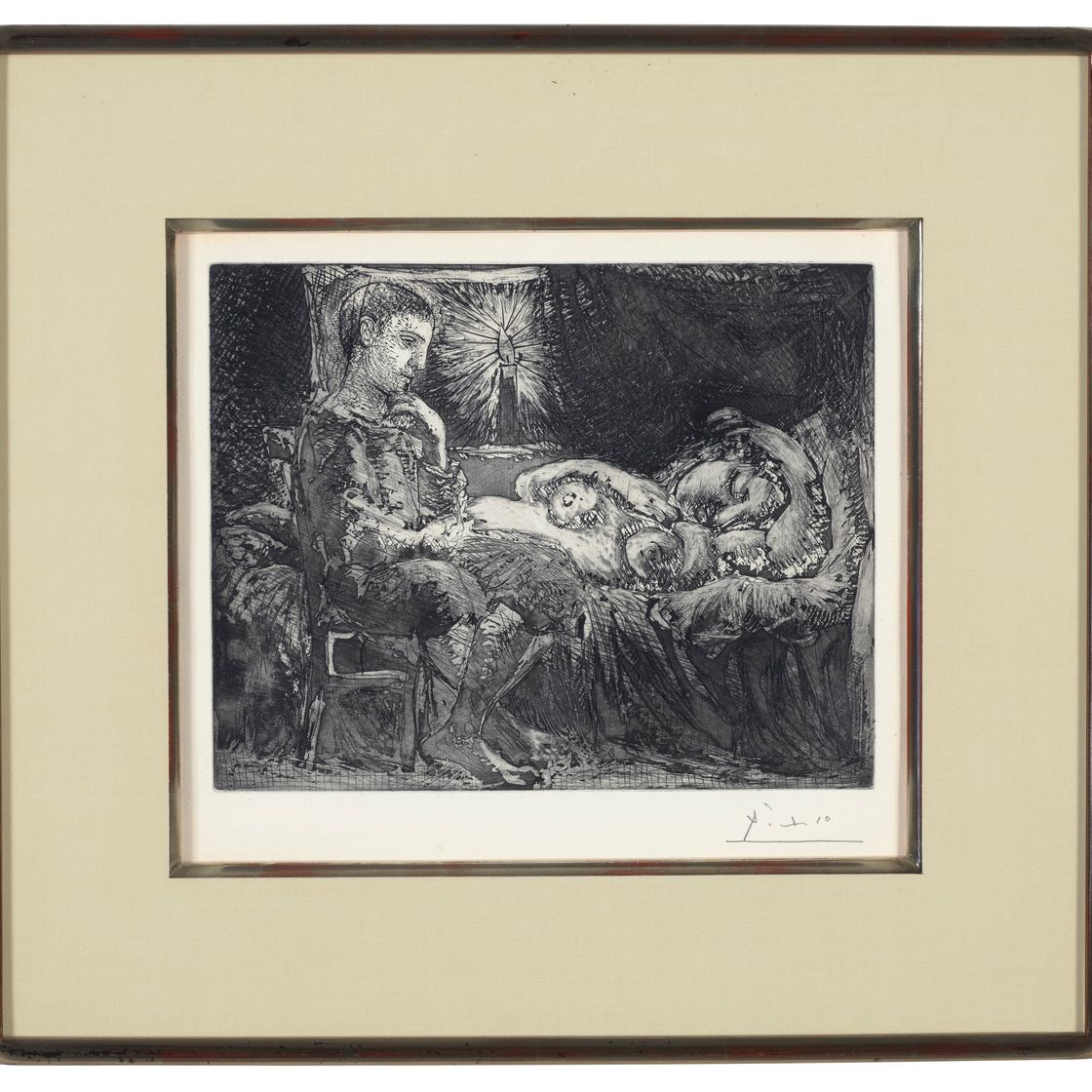 Pablo Picasso — "Гарсон и сонная девушка в канделябрах" из "Люкса Воллара", изображение 2