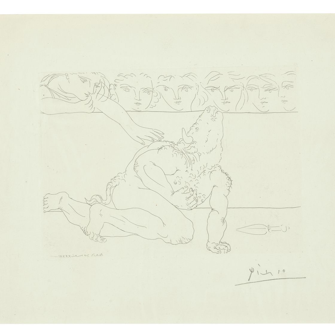 Pablo Picasso — Минотавр скорбящий, от: La Suite Vollard