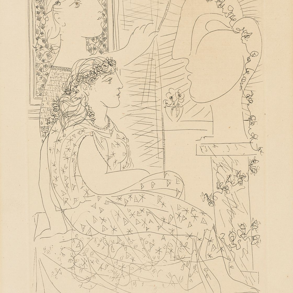 Pablo Picasso — Две женщины, которые занимаются скульптурой тет-а-тет, от: La Suite Vollard