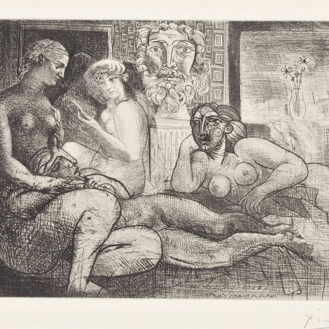 Pablo Picasso — "Четыре новые женщины и их скульптура наедине" из "Сюиты Воллар"