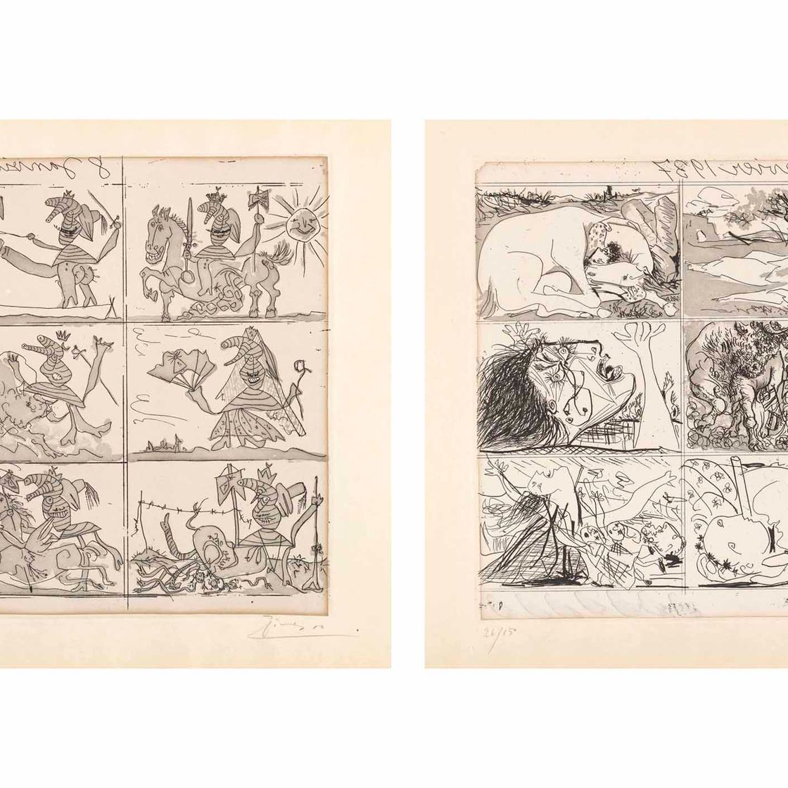 Pablo Picasso — Сын и мать Франко (стр. 297-298; стр. 615-616; кн. 28)