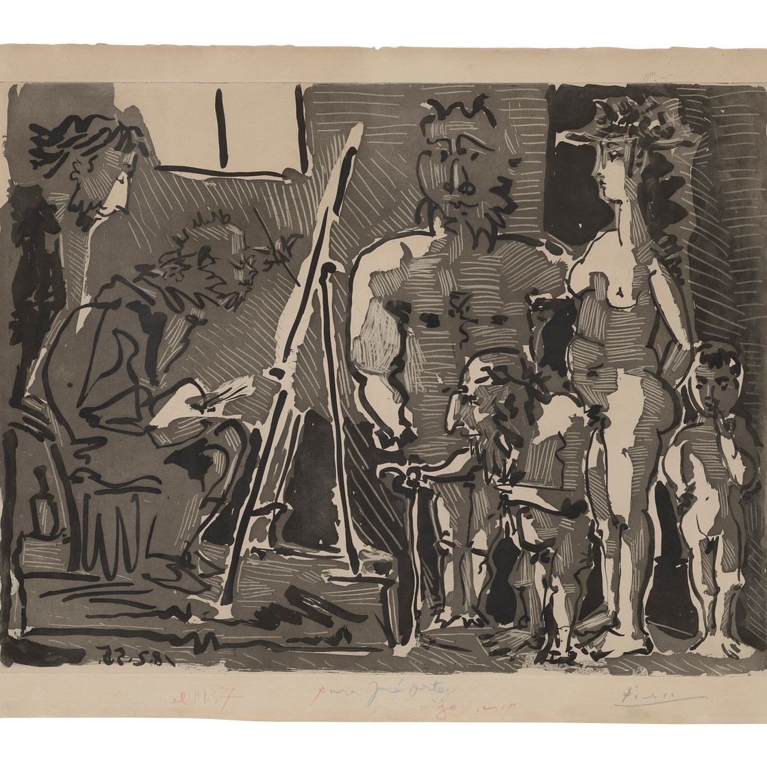 Pablo Picasso — Посетители-богословы в ресторане, изображение 1