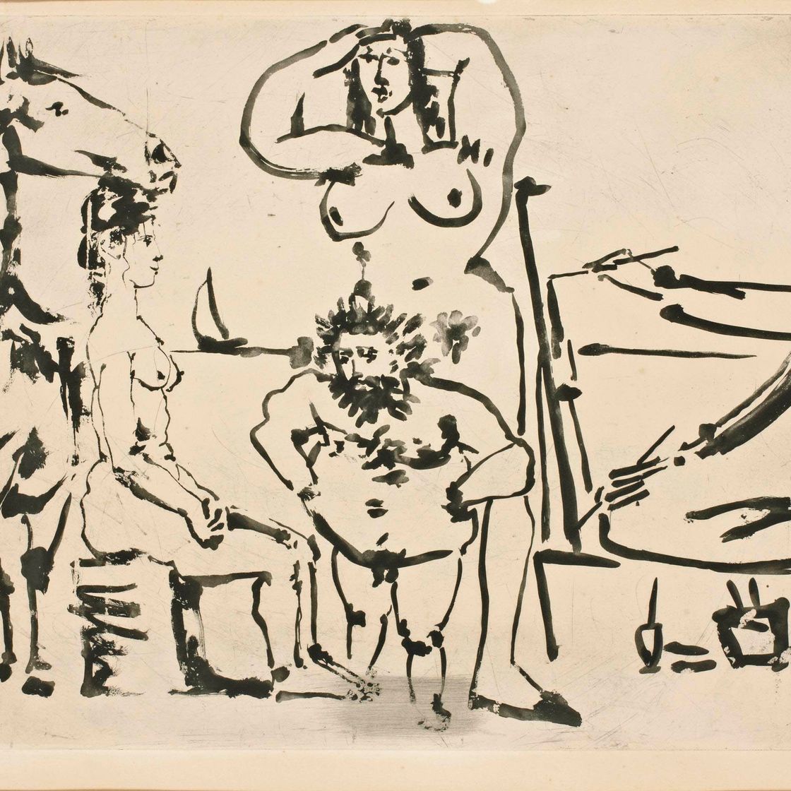 Pablo Picasso — Прогулка по пляжу (Bloch 769, Baer 919 Ba)