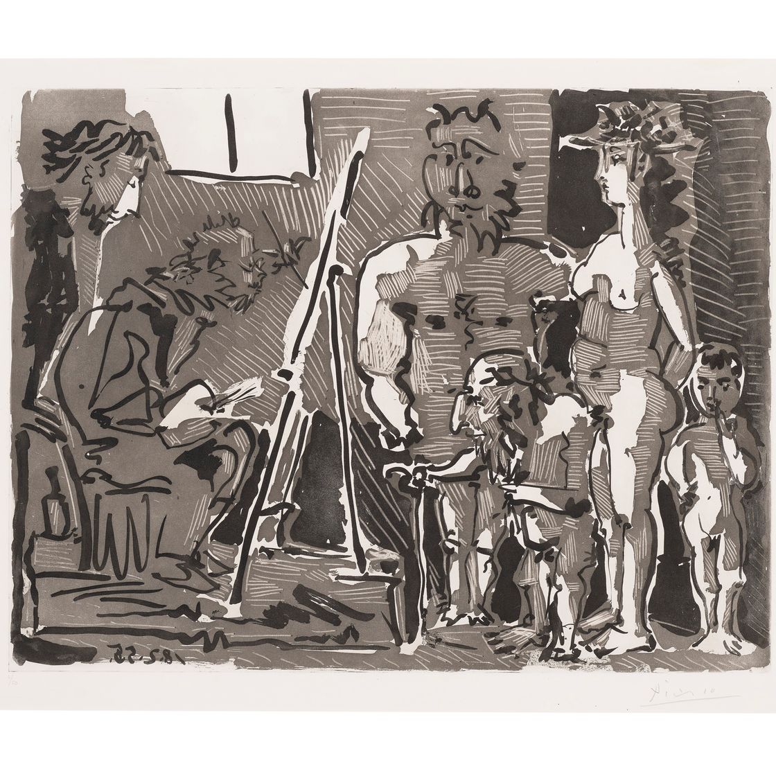 Pablo Picasso — Посетители-богословы в ресторане, изображение 1