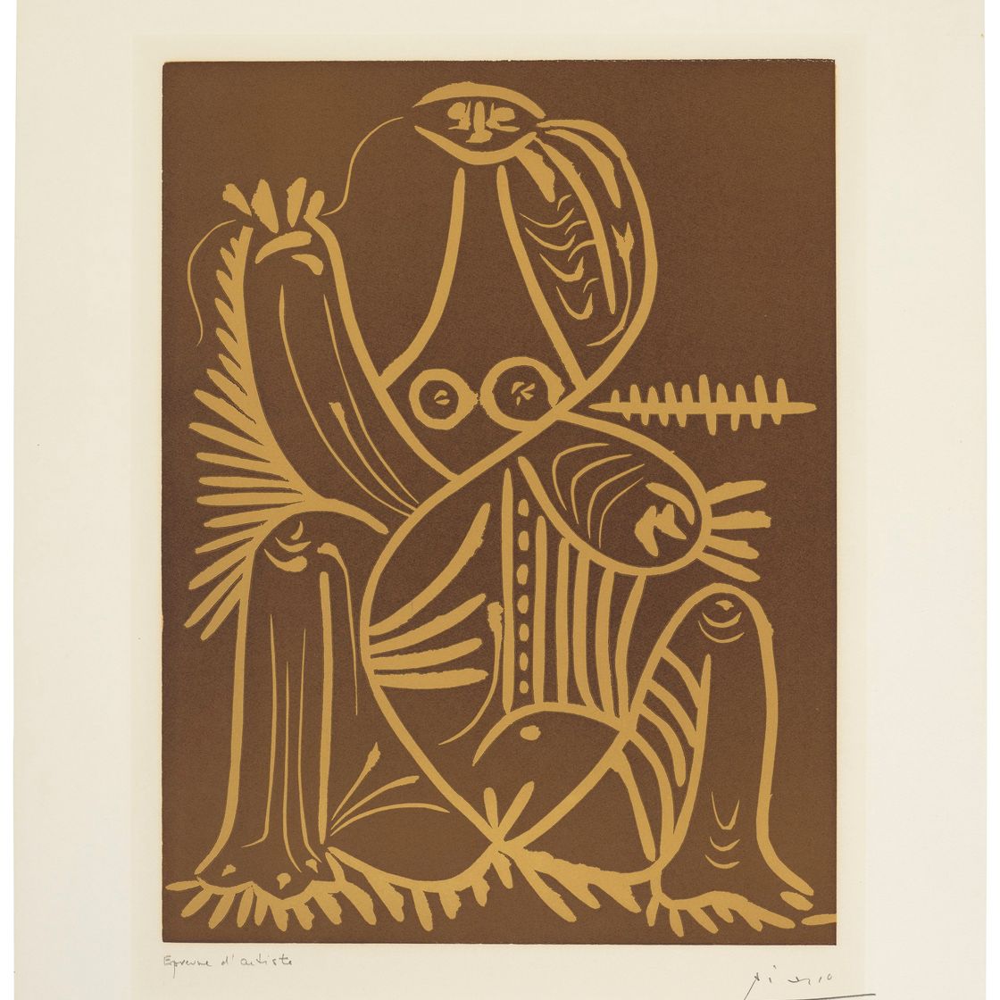 Pablo Picasso — Женская поза в пляжной пижаме.II, из дневника, изображение 1