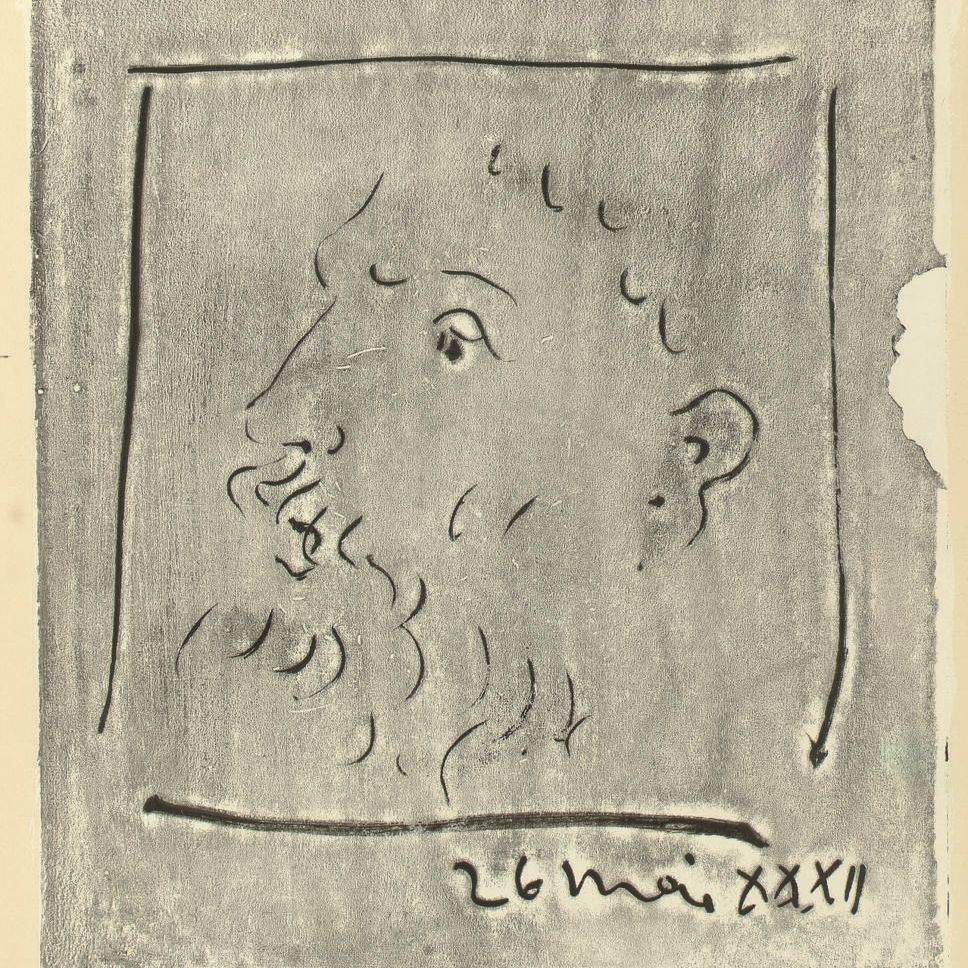 Pablo Picasso — Тет-а-тет с человеком Барбу (не у Блоха; ср. Baer 572-бис)