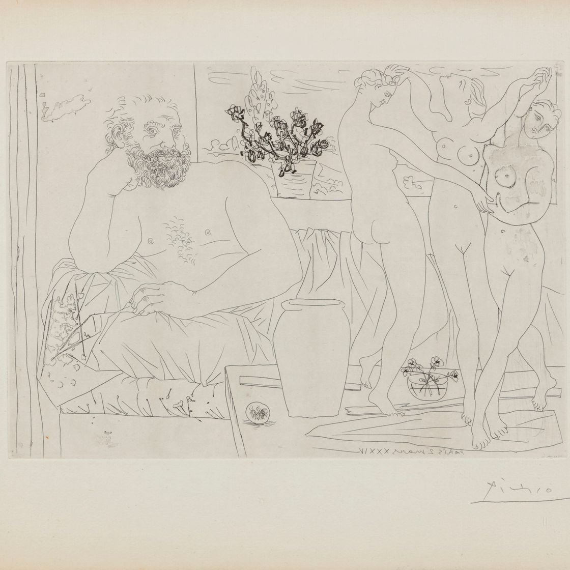 Pablo Picasso — Скульптор и трое танцовщиц, автор: Ла Сюит Воллар