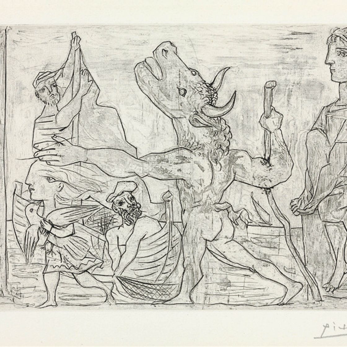 Pablo Picasso — Минотавр - путеводитель по маленькой голубке из оперы "Сюита Воллара" (стр. 223; стр. 436)