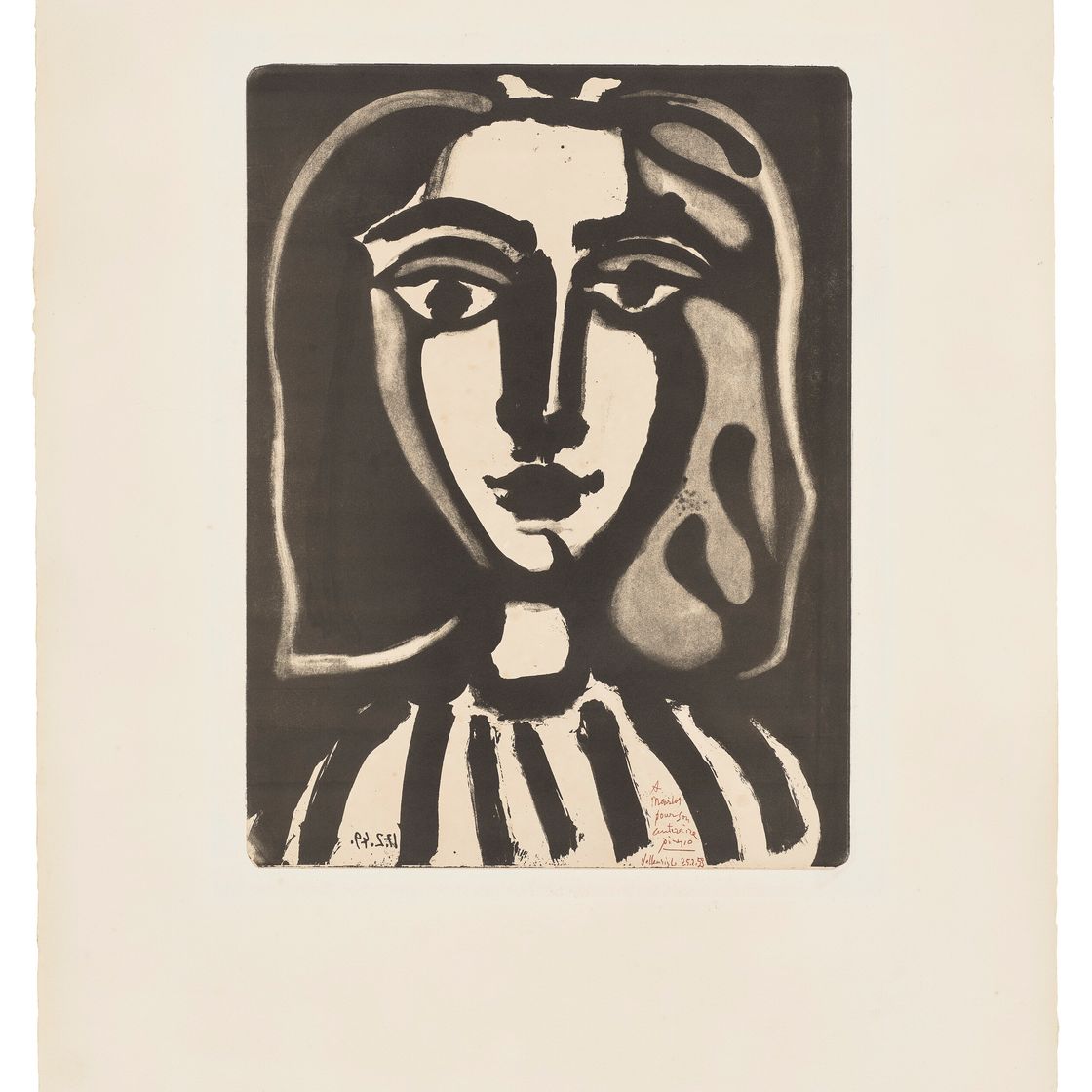 Pablo Picasso — Молодая женщина, из: "Литографии к столетию Королевской семьи Мурло".