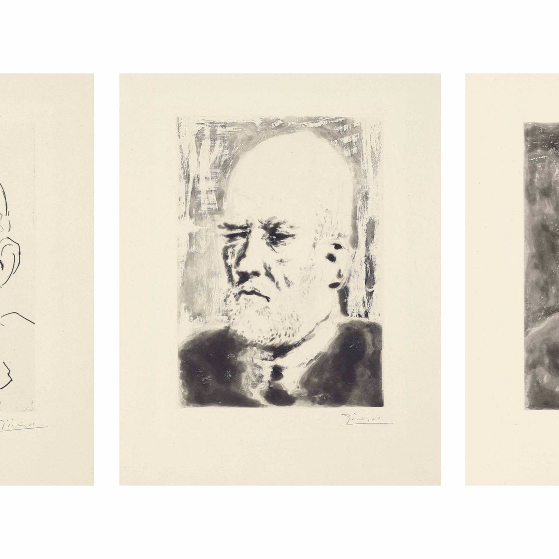 Pablo Picasso — Портрет де Воллара I, II, III, от: La Suite Vollard