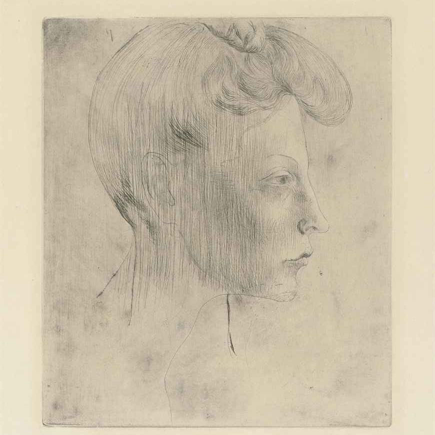 Pablo Picasso — Тет-а-тет с женщиной, в профиль, из "Свиты Сальтимбанков" (B. 6; Ba. 7)