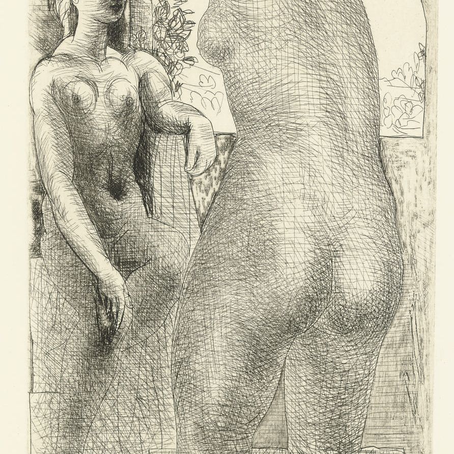 Pablo Picasso — Модель и большая скульптура души из "Сюиты Воллара" (B. 186; Ba. 345)