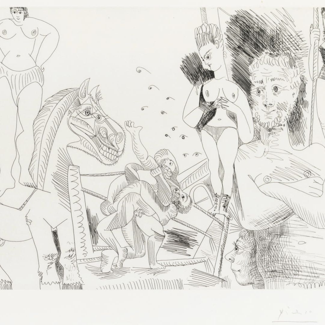 Pablo Picasso — "Цирк и улов", из "Ла Сери 347" (1505 г. до н.э.; 1521 г. до н.э.)