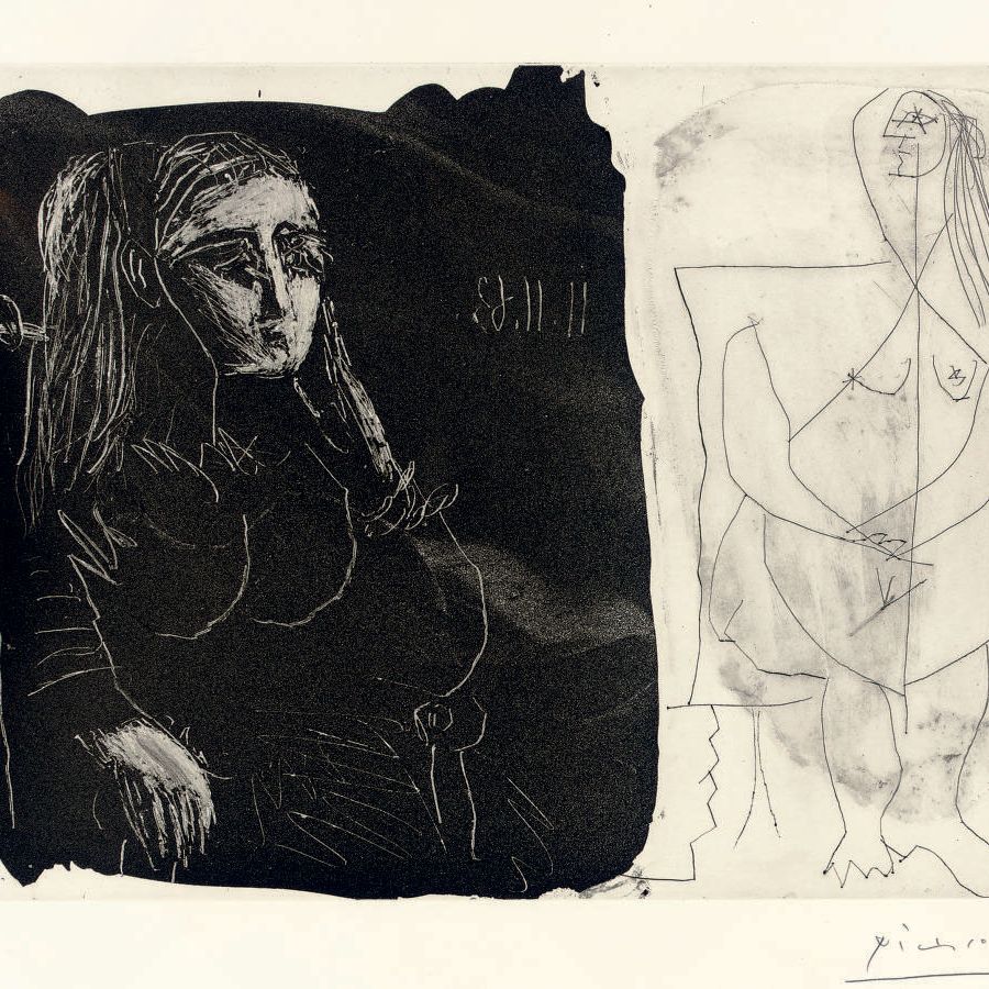 Pablo Picasso — Две женщины I (В. 1127; В. 1122)
