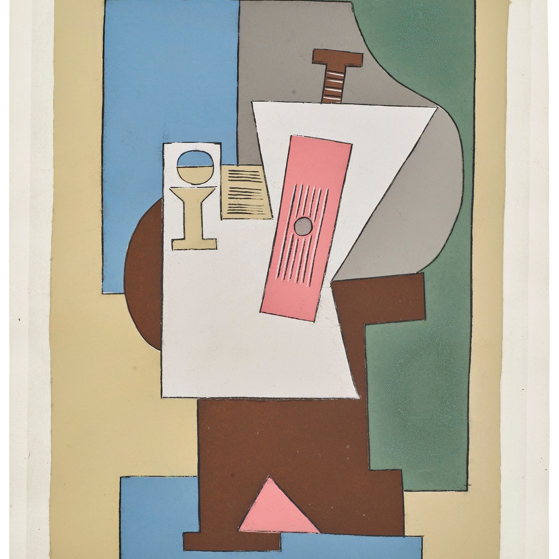 Pablo Picasso — Гитара и перегородка в геридоне, от Dix Pochoirs