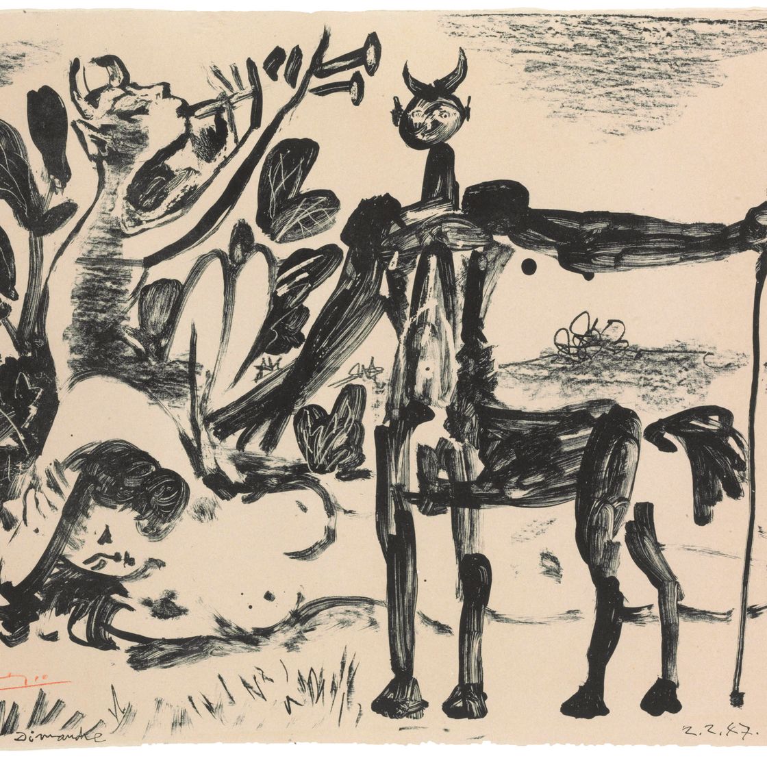 Pablo Picasso — Центавр и вакханка, как фавн
