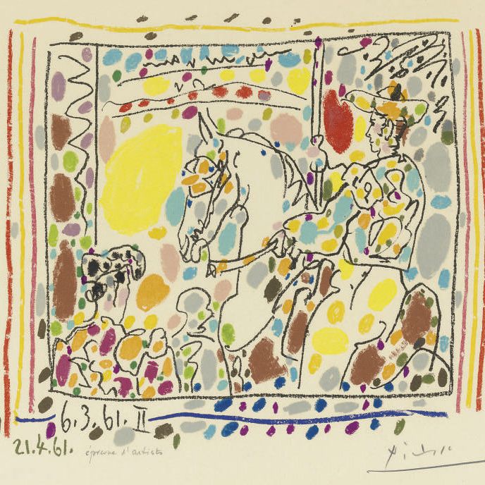 Pablo Picasso — "Пикадор II", из "Лос-торос", на авансцене Пикассо (B. 1017; M. 350)
