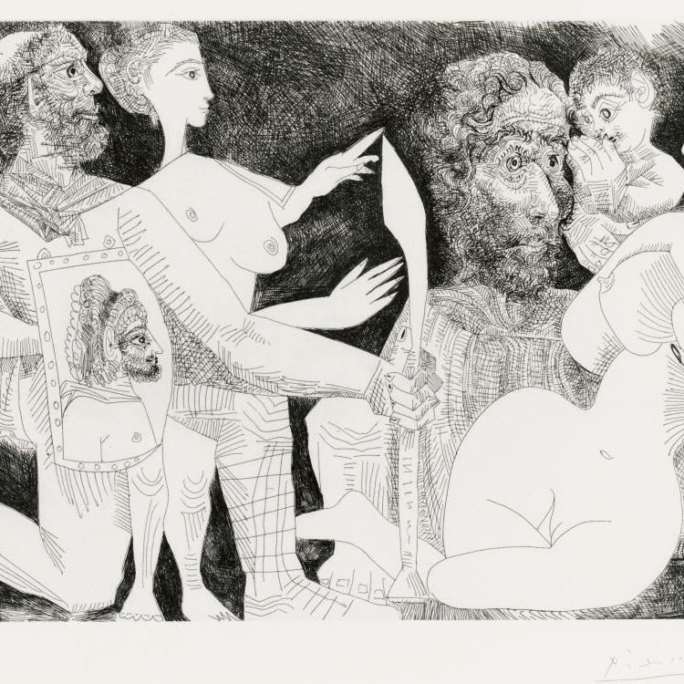 Pablo Picasso — Мифологическая сцена: рассказ об Агамемноне в Брисее из "Сери 347" (1535 г. до н.э.; 1551 г. до н. э.)