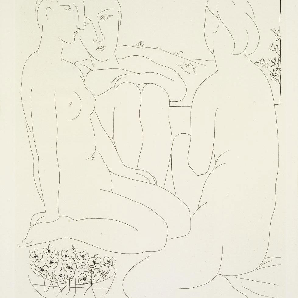 Pablo Picasso — "Трое новых женщин перед самым окном", из "Сюиты Воллар" (р. 1760; ст. 329)