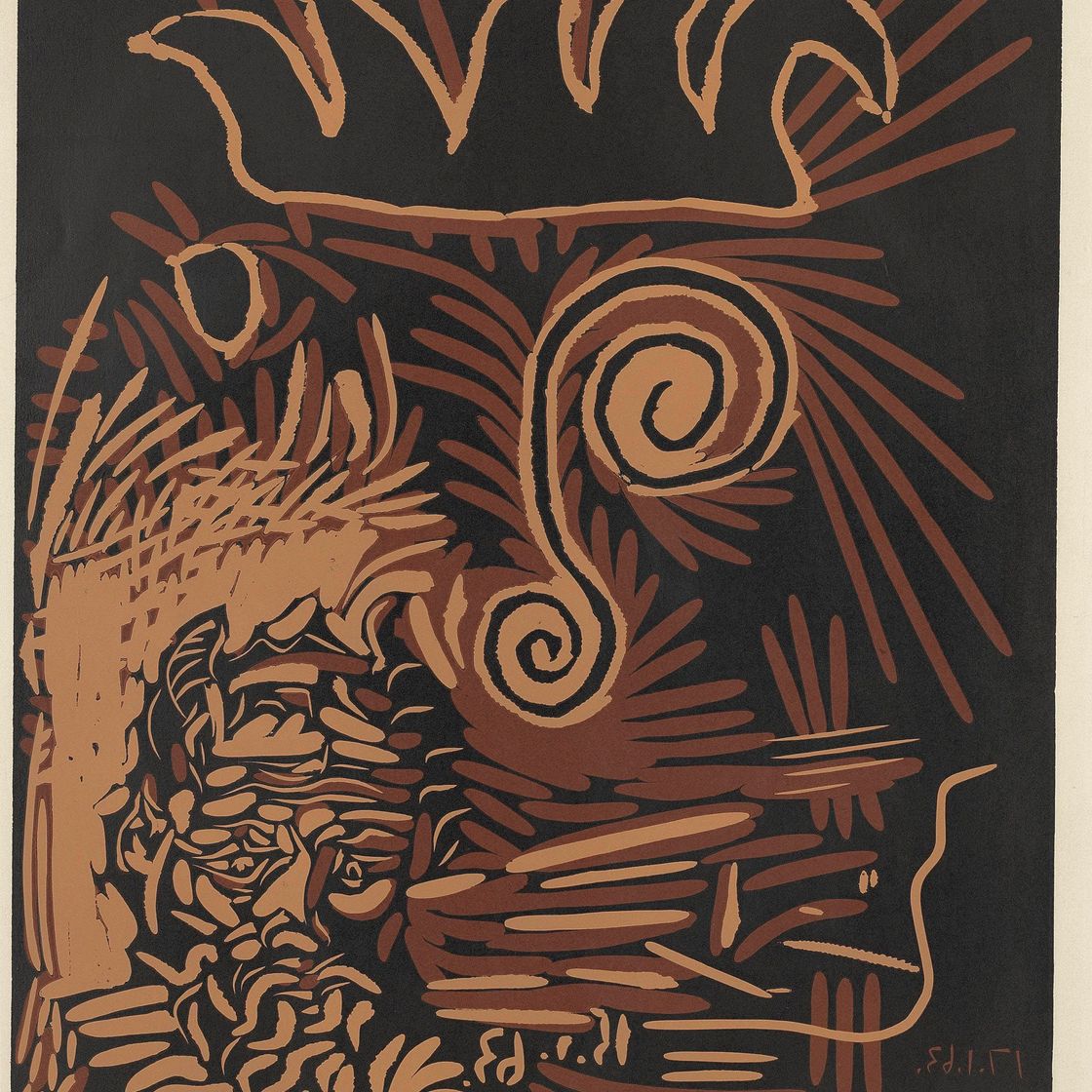 Pablo Picasso — Тет-а-тет [Старый буффон] (1104 г.р.; 1338 г.р. Роза II В. р.)