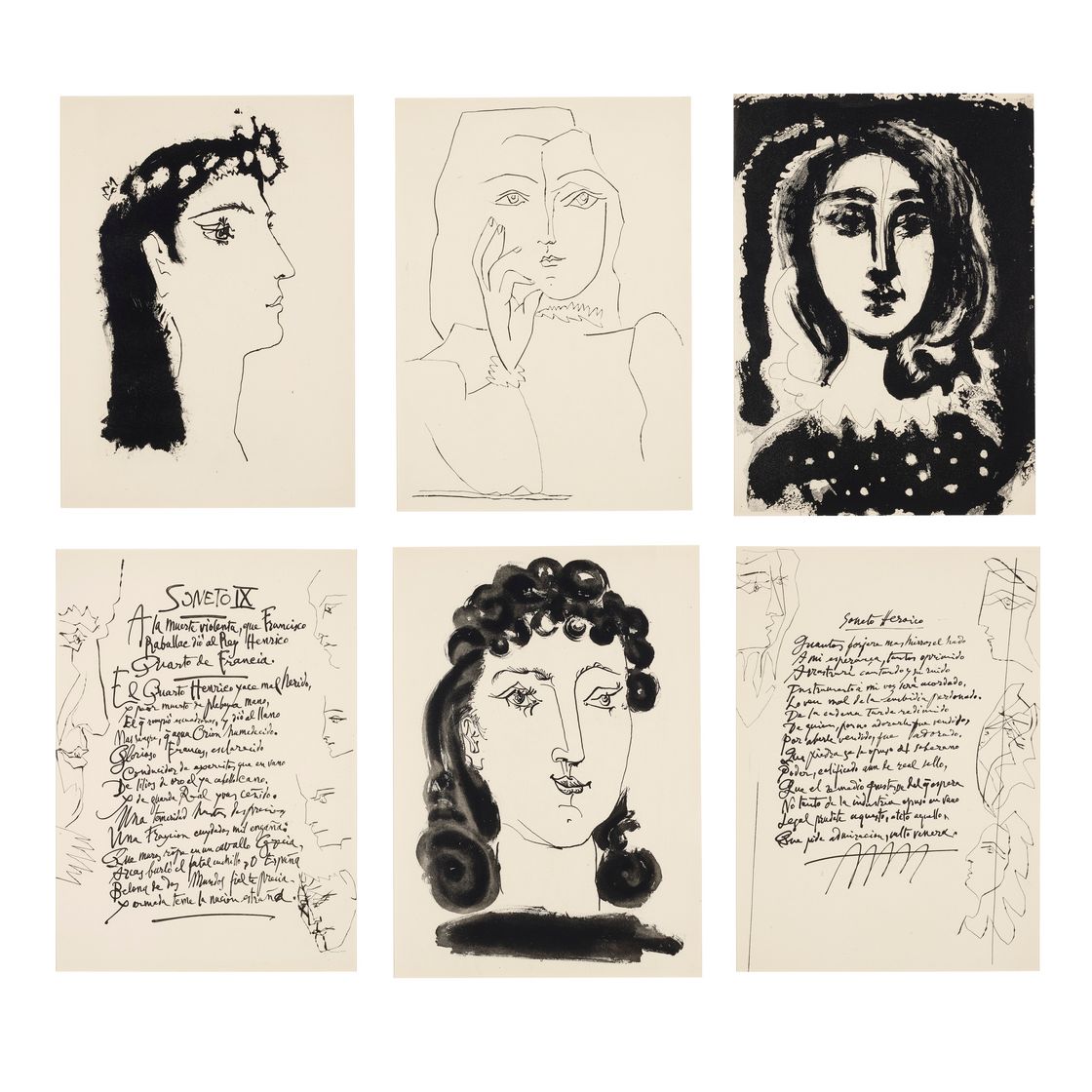 Pablo Picasso — Первые стихи : шесть тарелок, изображение 1