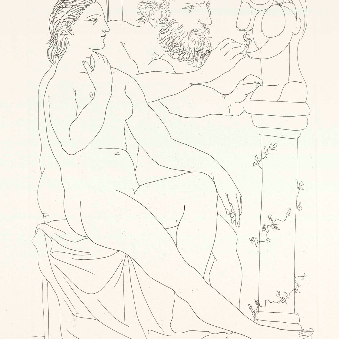 Pablo Picasso — Скульптор, модель и бюст скульптора, фото 38 из коллекции La Suite Vollard