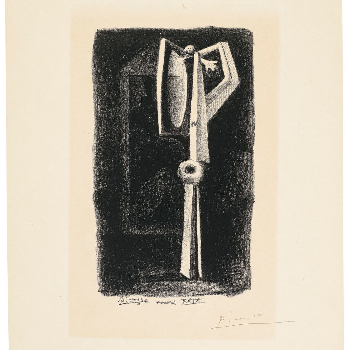 Pablo Picasso — Рисунок из рукописного автографа, изображение 1