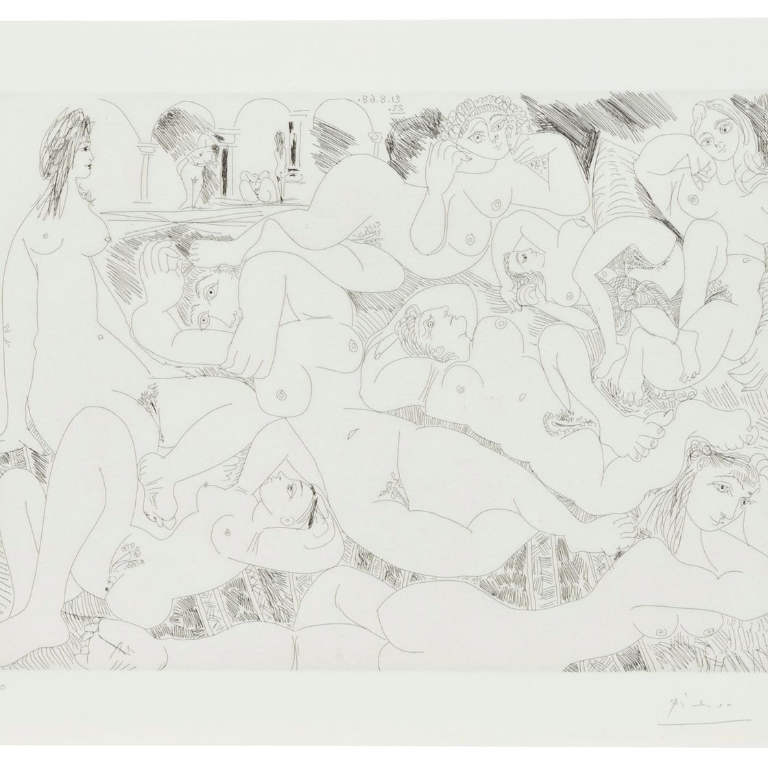 Pablo Picasso — Ужин в Турции. Беременные женщины в уединении, как рыбы, из Сери, 347