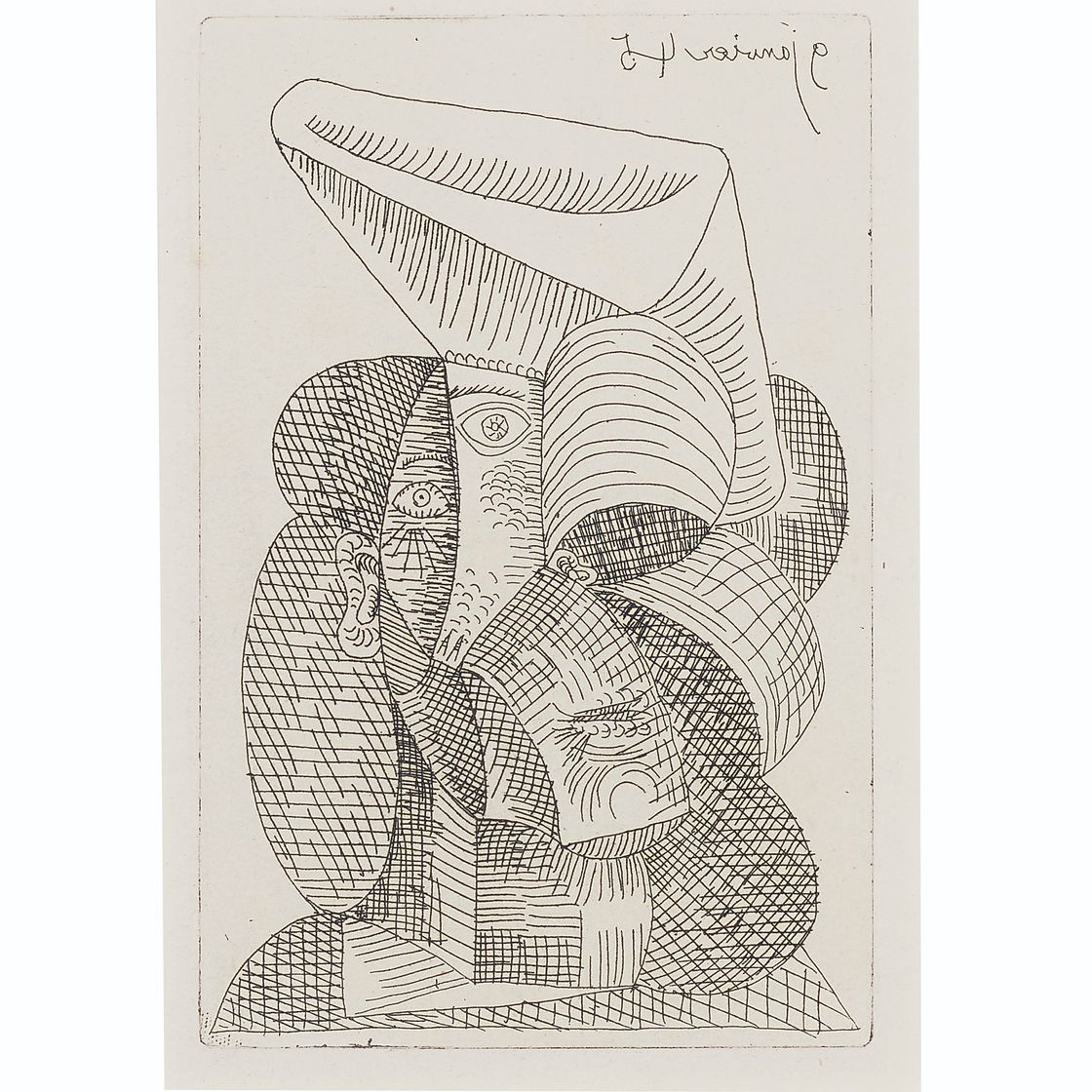 Pablo Picasso — Тет-а-тет с женщиной во главе, из "Марто без мэтра", изображение 1