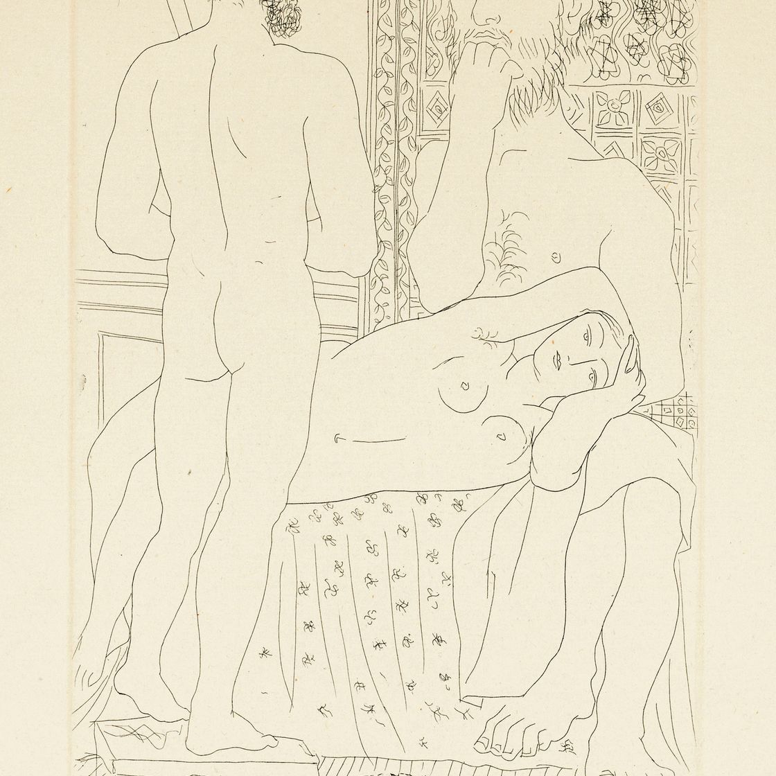 Pablo Picasso — Скульптор, модель дивана и скульптуры, от: La Suite Vollard