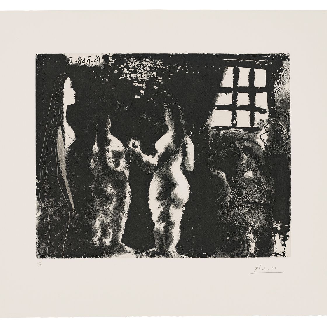 Pablo Picasso — В пансионе Гойи: Женщины в тюрьме, из серии 347