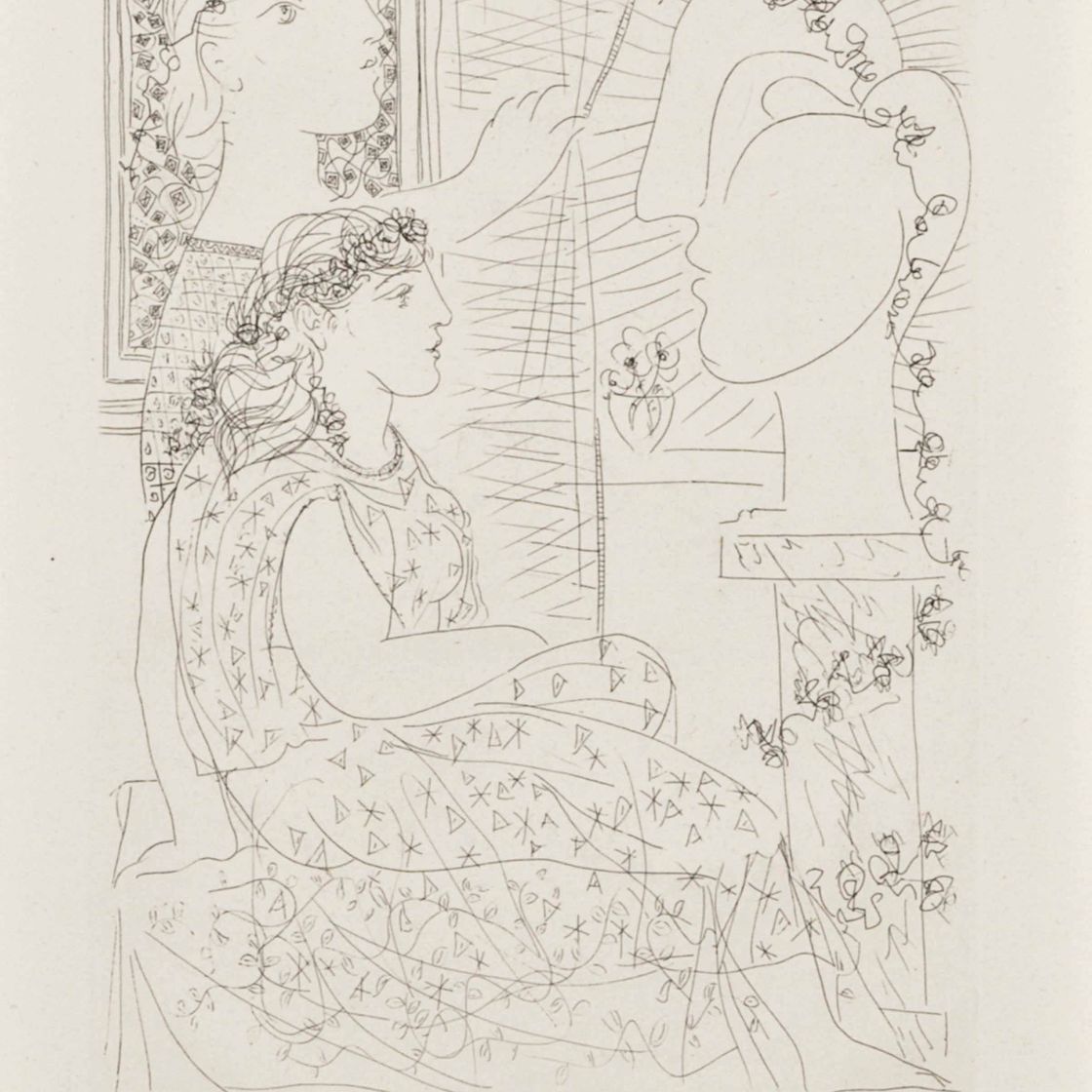 Pablo Picasso — Две женщины, которые занимаются скульптурой наедине, из "Ла Сюит Воллар"