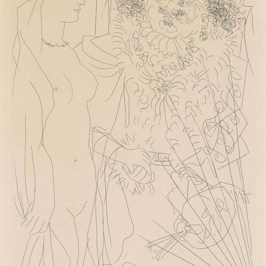 Pablo Picasso — Рембрандт и женщина в вуали, из "Ла Сюит Воллар" (B. 214; Ba. 413)