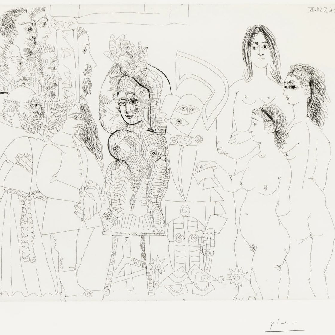 Pablo Picasso — Знаменитости Испании, посетившие дом, близкий к оружейной палате, из Ла-Сери, 347 (1595 г.р.; 1611 г. до н. э.)