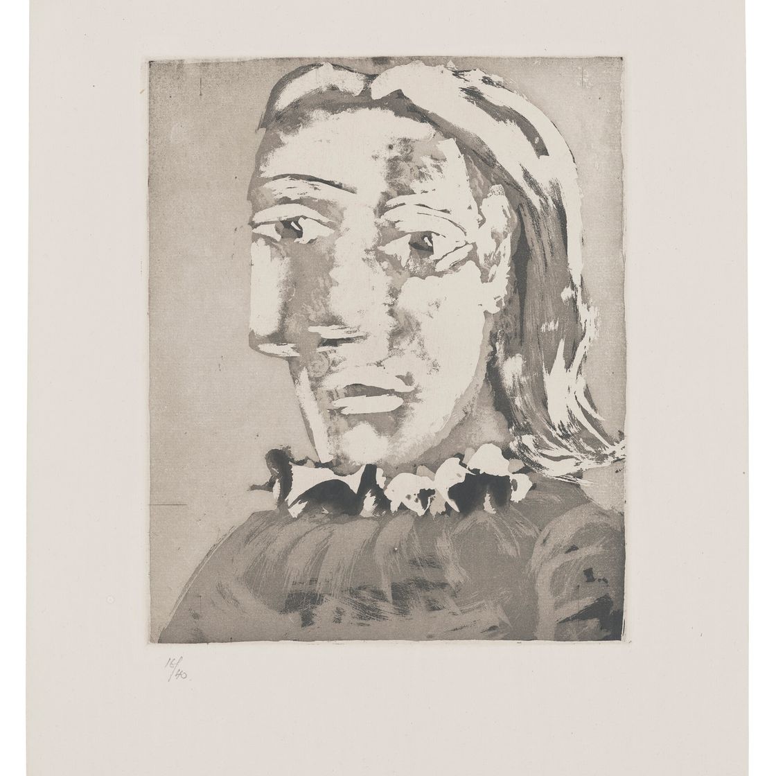 Pablo Picasso — Женский портрет с рюшами: Мария-Тереза