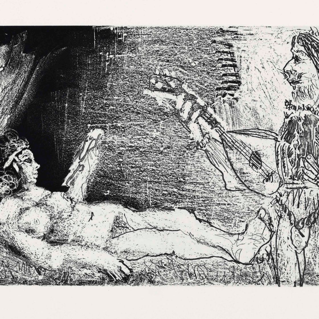 Pablo Picasso — Фернан Кроммелинк, Великолепный портрет, ателье Кроммелинк, Париж, 1968 (Р. 1244-1255; Б. 1432-1443; К. 140 книг)