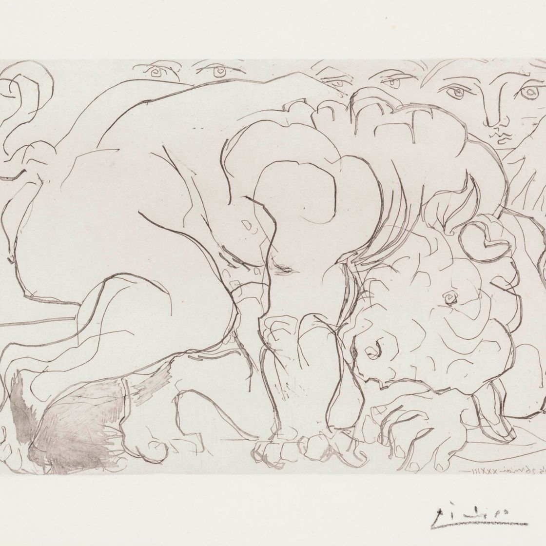 Pablo Picasso — Минотавр Блессе VI из "Сюиты Воллара" (B. 196; Ba. 363)