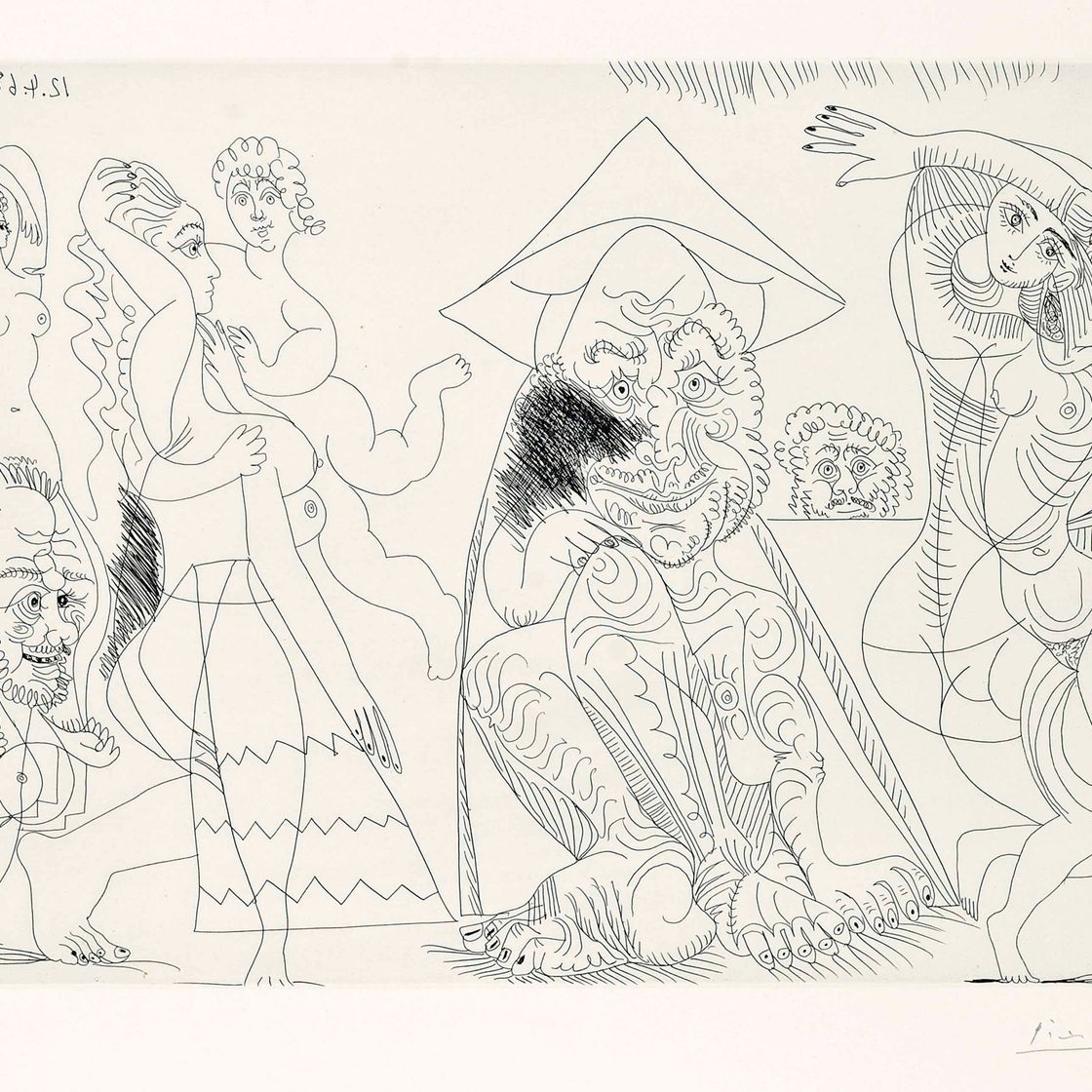 Pablo Picasso — Три старика, три обнаженные натуры и Купидон, от: от: Séries 347