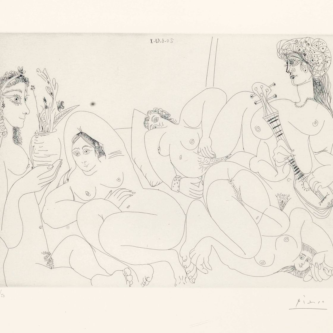 Pablo Picasso — Свадьба с турецкими женщинами, которые празднуют день рождения у солнца, из La Série 347